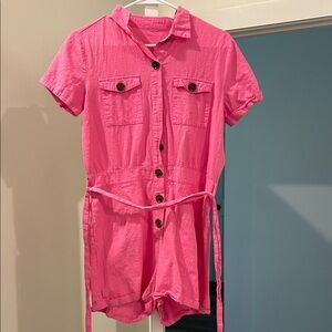 Pink Button-Up Romper
